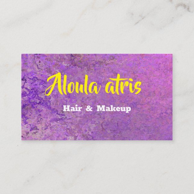 Maskenbildner rosa lila Abstrakt Visitenkarte (Vorderseite)