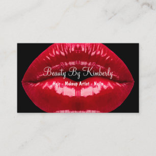 Maskenbildner-Rot-Lippen Visitenkarte