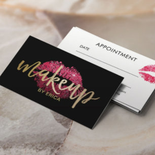 Maskenbildner-rote Lippenmoderne Salon-Verabredung Terminkarte