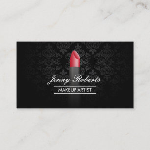 Maskenbildner-roter Lippenstift-eleganter Damast Visitenkarte