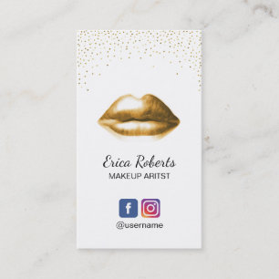 Maskenbildner-Schönheits-Salon-modische Goldlippen Visitenkarte