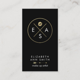 Maskenbildner-Visitenkarte - schickes Gold und Terminkarte