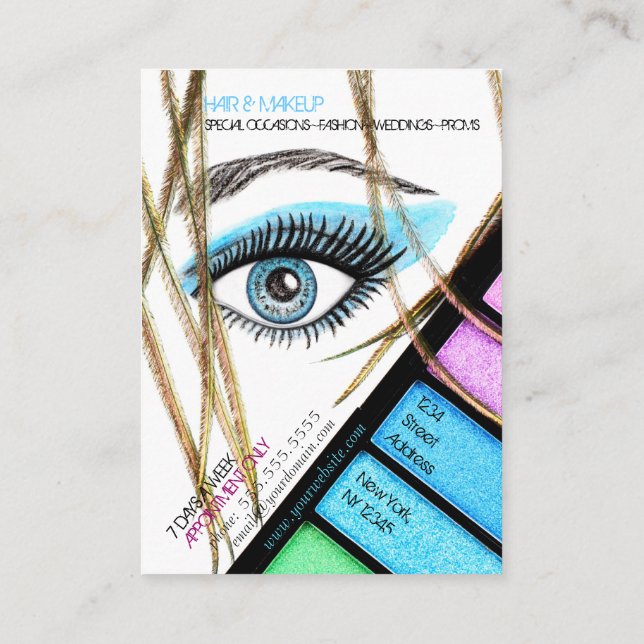 Maskenbildner-Visitenkarte Visitenkarte (Rückseite)