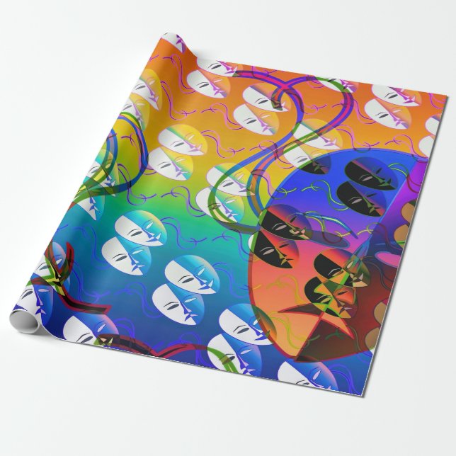Maskengeschenkpapier und geschenkpapier (Ungerollt)