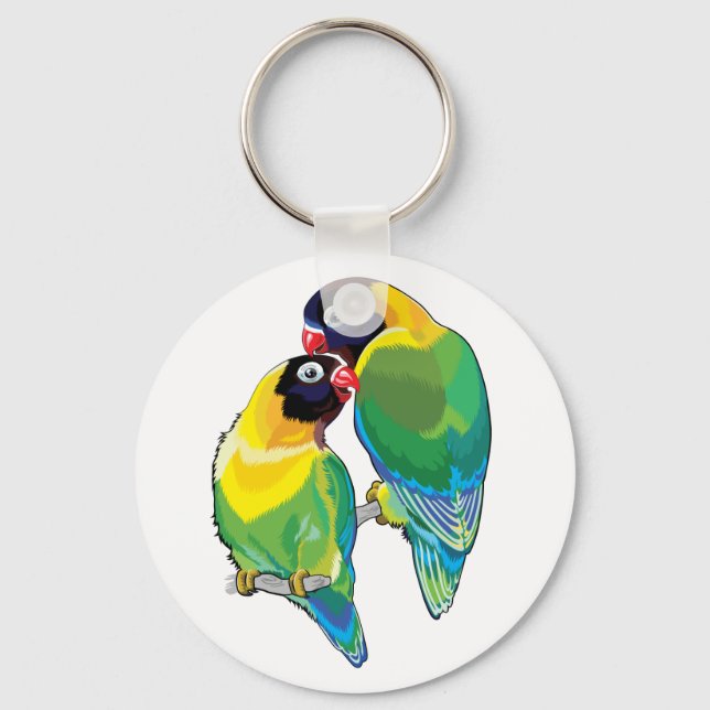 Maskenlovebirds Schlüsselanhänger (Vorderseite)