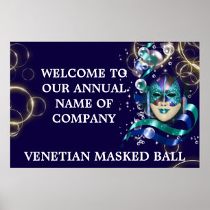 Maskenmaske Venezianisch maskierte Kugel Poster