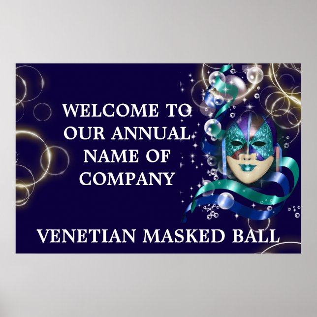 Maskenmaske Venezianisch maskierte Kugel Poster (Vorne)