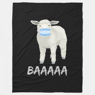 Maskenschaf | Gewittertes Schaf mit Gesichtsmaske Fleecedecke