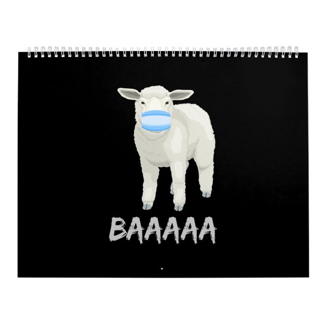 Maskenschaf | Gewittertes Schaf mit Gesichtsmaske Kalender (Titelbild)