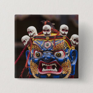 Maskentanzaufführung beim Tshechu-Festival 2 Button