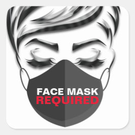 Maskenverkleidung Erforderlicher HaarstilStudio La Quadratischer Aufkleber