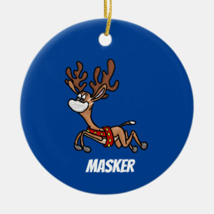Masker the Rentier Christmas Ornament