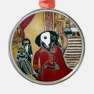 Maskerade Doxie Ornament Aus Metall