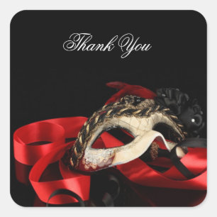 Maskerade-Karnevals-Aufkleber Quadratischer Aufkleber