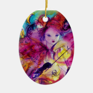 MASKERADE-NACHT/MUSIK, DIE ROSA CLOWN MACHT KERAMIK ORNAMENT