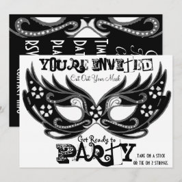 Maskerade-Party Einladungen ausschneiden