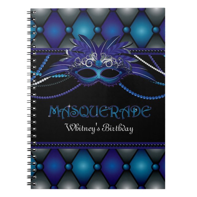 Maskerade-Party-Gast-Buch Notizblock (Vorderseite)