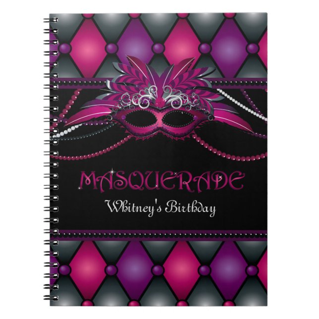 Maskerade-Party-Gast-Buch Notizblock (Vorderseite)