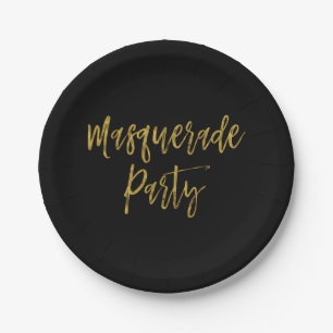 Maskerade-Party-Goldfolien-Teller Pappteller