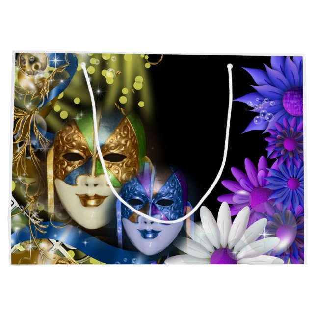 Maskerade quinceanera venezianische Masken (groß) Große Geschenktüte (Rückseite)