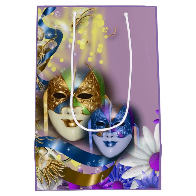 Maskerade quinceanera venezianische Masken Mittlere Geschenktüte (Rückseite)