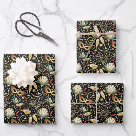 Maskerade Roaring Twenties Neujahrsmuster Geschenkpapier Set