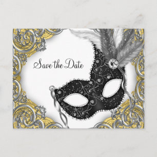 Maskerade Save The Date Ankündigungspostkarte