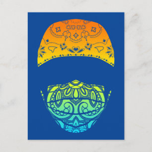 maskiert auf Paisley-Postkarte Postkarte