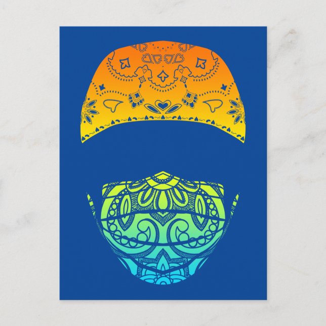 maskiert auf Paisley-Postkarte Postkarte (Vorderseite)