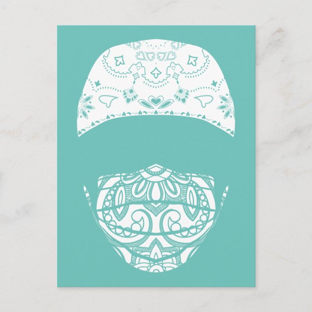 maskiert auf Paisley-Postkarte Postkarte (Vorderseite)