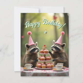 Maskiert und fröhlich Geburtstag! Postkarte