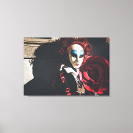 Maskierte Frau im venezianischen Karneval Leinwanddruck