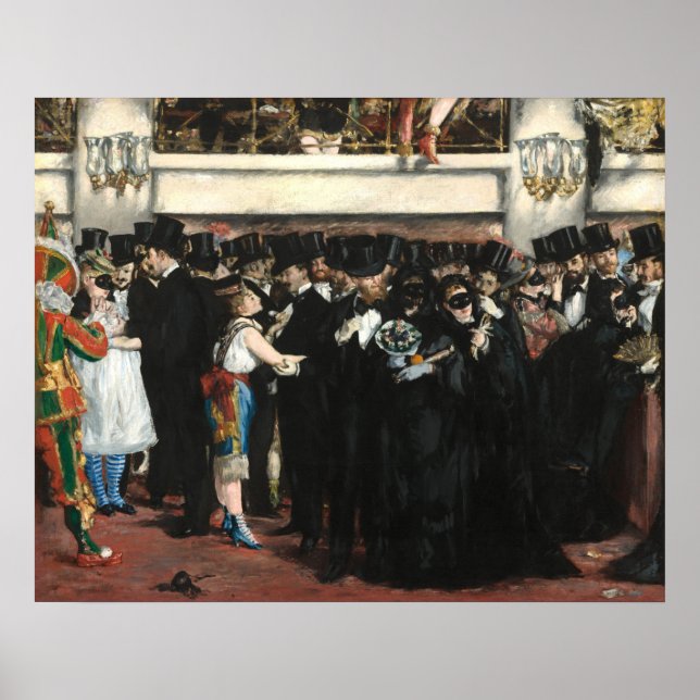 Maskierter Ball an der Oper - Edouard Manet Kunst, Poster (Vorne)