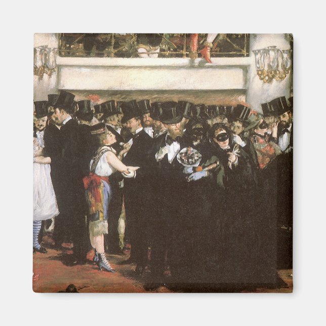 Maskierter Ball an der Oper von Edouard Manet Magnet (Vorne)