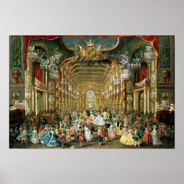Maskierter Ball im Hoftheater, Bonn, 1754 Poster (Vorne)