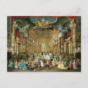 Maskierter Ball im Hoftheater, Bonn, 1754 Postkarte