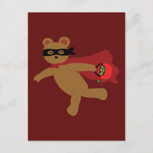 Maskierter Halloween-Bär Postkarte