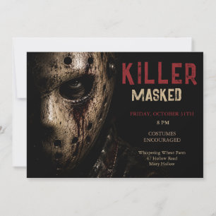 Maskierter Killer Halloween-Kostenüm Party Einladung