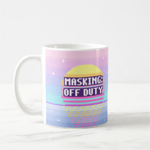 Maskierung: Außer Dienst Neurodivergenter Pixel-Be Kaffeetasse