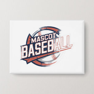 Maskottchen-Baseball-Grafik Button