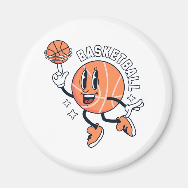 Maskottchen_Basket_ball_sport Magnet (Vorne)