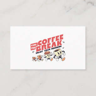 Maskottchen Kaffee - Zeit für eine Kaffeepause Visitenkarte