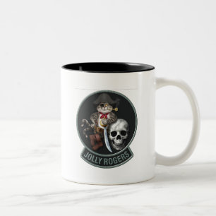Maskottchen-Piratenflaggen des Tomcat-F-14 Zweifarbige Tasse