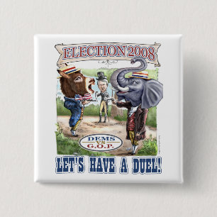 Maskottchen-politische Duell-Wahl 2008 Button