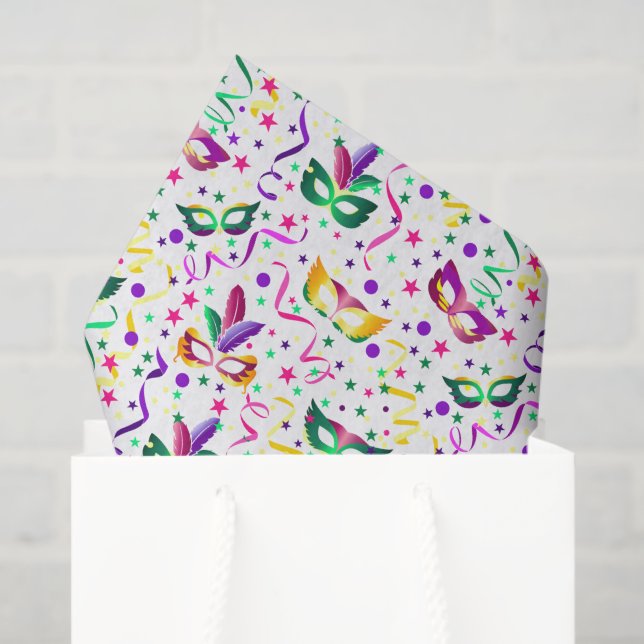 Masks Mardi Gras Decoupage Seidenpapier (Geschenktüte)