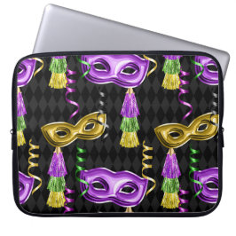 MASKS & TASSELS lila & GOLD MARDI GRAS Laptopschutzhülle