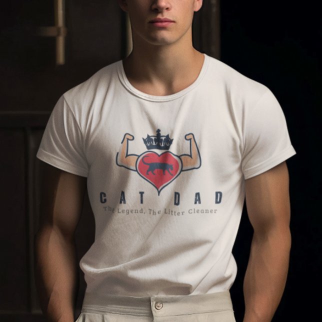 Maskulare Arme mit Blue Crown für Katzen-Vater T-Shirt (Von Creator hochgeladen)