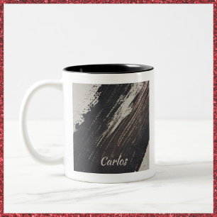 Maskulinarische und moderne Schwarz- und Paint-Sch Zweifarbige Tasse