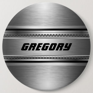 Maskuline Imitate Silver Stripes Design monogramie Button