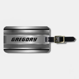 Maskuline Imitate Silver Stripes Design monogramie Gepäckanhänger